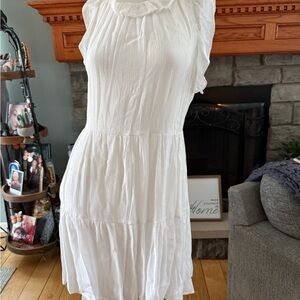 Sweet Wanderer White Ruffled Mini Dress